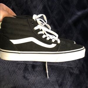 Hightop Black & White Vans, Women’s